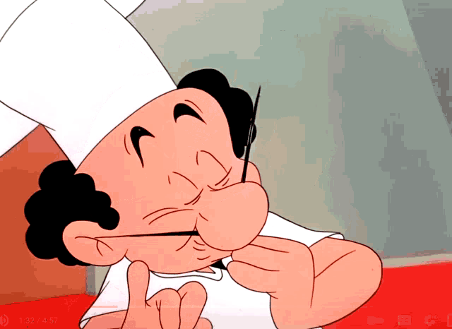 Cartoon chef doing a chef's kiss
